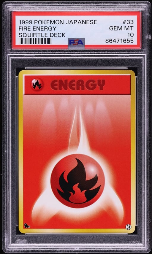 1999 Pokemon Japanese Squirtle Deck Fire Energy #33 PSA 10 GEM MINT