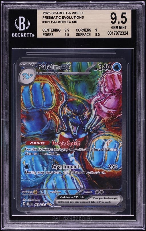 2025 Pokemon Scarlet & Violet Prismatic Evolutions SIR Palafin ex #151 BGS 9.5 GEM MINT