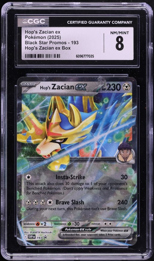 2025 Pokemon Scarlet & Violet Promo Hop's Zacian ex #193 CGC 8 NM-MT