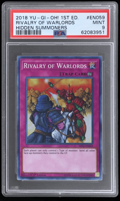 2018 Yu-Gi-Oh! Hidden Summoners 1st Edition Rivalry of Warlords #HISUEN059 PSA 9