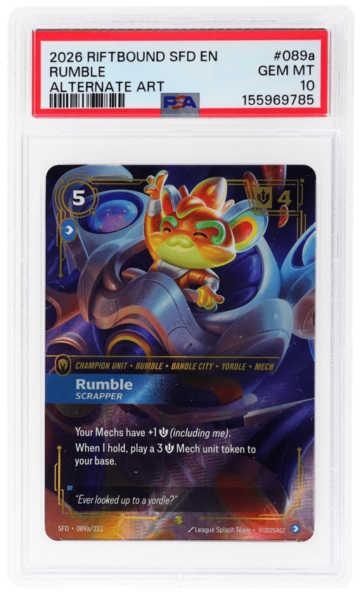 2026 Riftbound League of Legends Spiritforged Alternate Art Rumble Scrapper #089a PSA 10