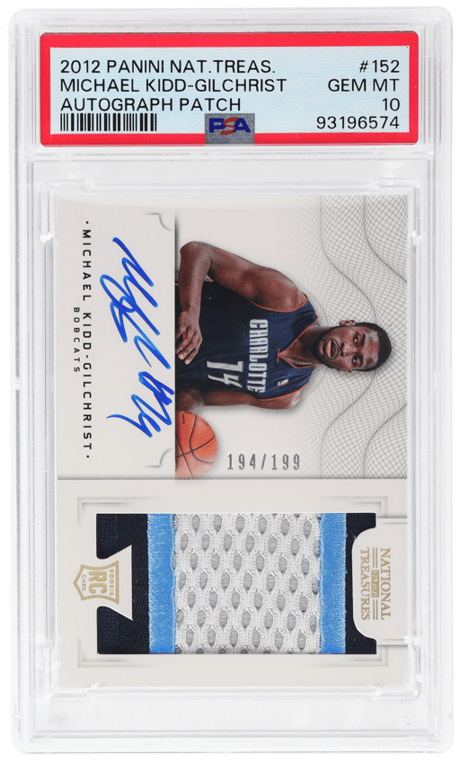 2012 Panini National Treasures Autograph Patch Michael Kidd-Gilchrist #152 194/199 PSA 10