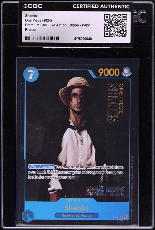 2024 One Piece Promo Premium Collection Live Action Edition Alt Art Shanks #P-051 CGC AUTH