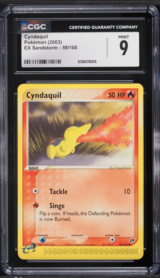 2003 Pokemon EX Sandstorm Cyndaquil #59 CGC 9 MINT