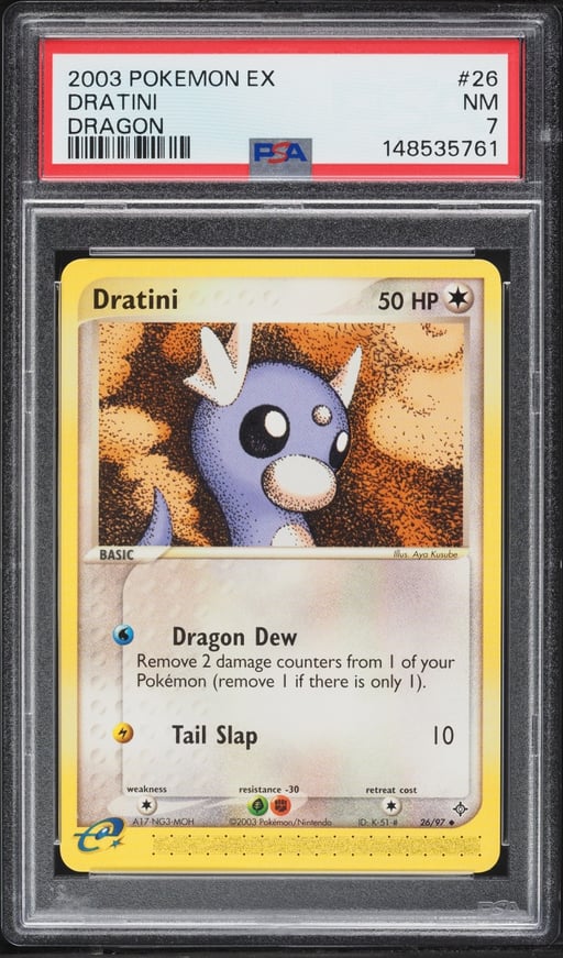 2003 Pokemon EX Dragon Dratini #26 PSA 7 NRMT