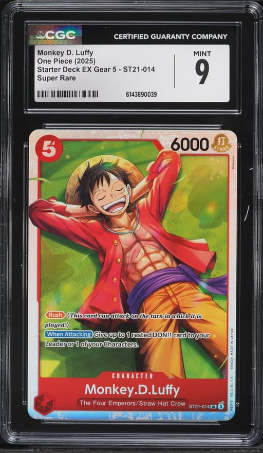 2025 One Piece Starter Deck EX Gear 5 SR Monkey D. Luffy #ST21-014 CGC 9 MINT
