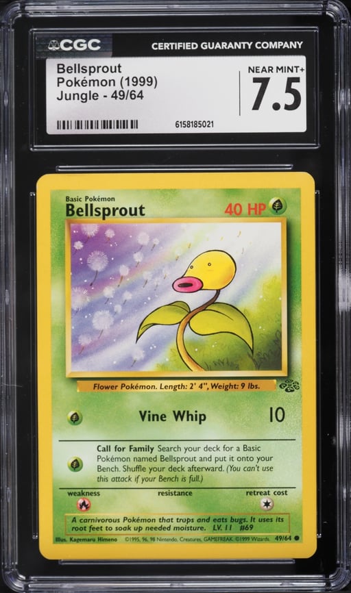 1999 Pokemon Jungle Bellsprout #49 CGC 7.5 NRMT+