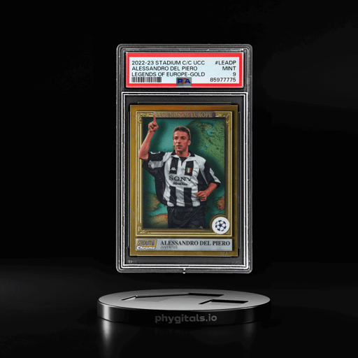 2022 Topps Stadium Club Chrome UEFA Club Competitions Legends of Europe Gold Alessandro Del Piero #LEADP 21/50 PSA 9