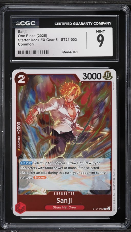 2025 One Piece Starter Deck EX Gear 5 Sanji #ST21-003 CGC 9 MINT