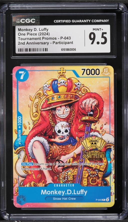2024 One Piece Promo 2nd Anniversary Participant Monkey D. Luffy #P-043 CGC 9.5 MINT+