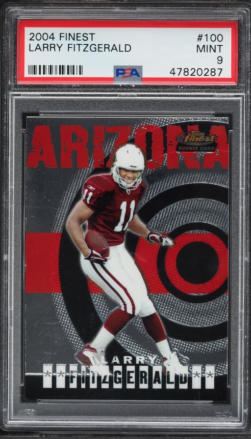 2004 Finest Football Larry Fitzgerald ROOKIE #100 PSA 9 MINT