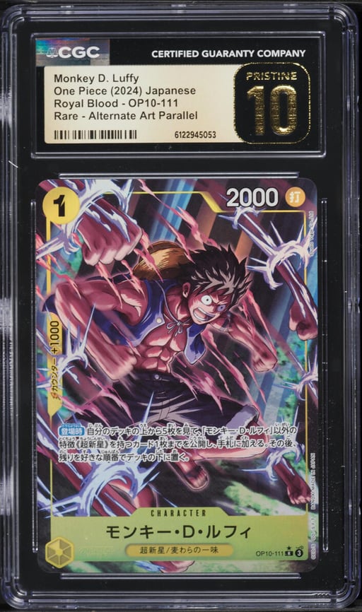 2024 One Piece Japanese Royal Blood Alt Art Monkey D. Luffy #OP10-111 CGC 10 PRISTINE