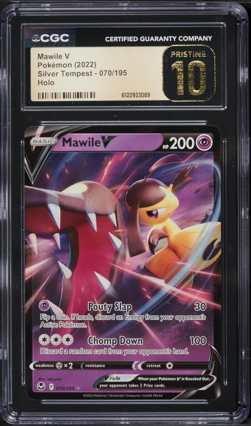 2022 Pokemon Sword & Shield Silver Tempest Holo Mawile V #70 CGC 10 PRISTINE