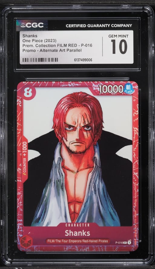 2023 One Piece Promo Premium Collection Film Red Alt Art Shanks #P-016 CGC 10 GEM MINT