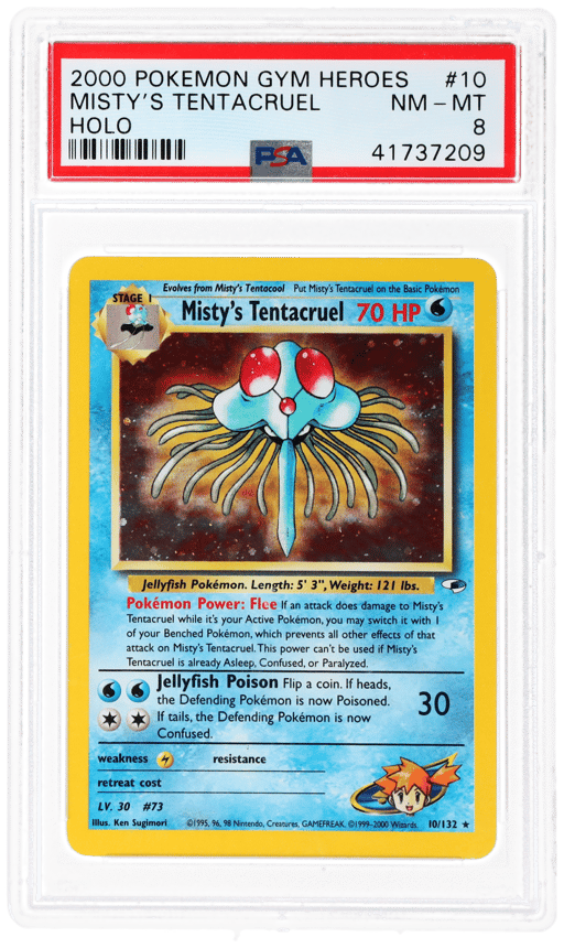 2000 Pokemon Gym Heroes Holo Misty's Tentacruel #10 PSA 8