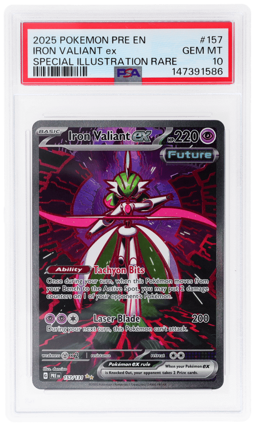 2025 Pokemon Scarlet and Violet Prismatic Evolutions Special Illustration Rare Iron Valiant Ex #157 PSA 10
