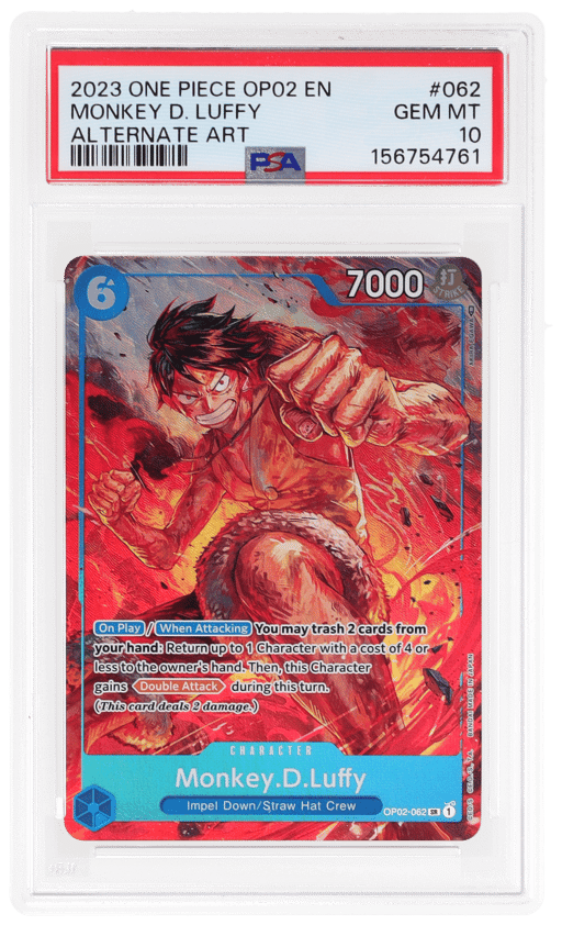 2023 One Piece Paramount War Alternate Art Monkey D. Luffy #OP02-062 PSA 10