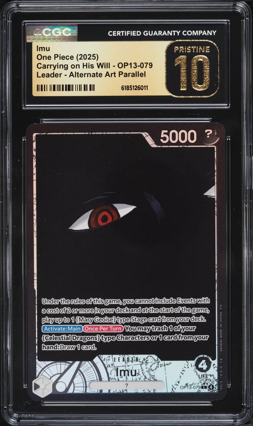 2025 One Piece Carrying On His Will Alt Art Imu L #OP13-079 CGC 10 PRISTINE