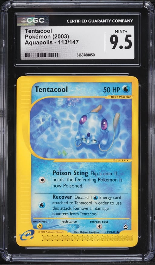 2003 Pokemon Aquapolis Tentacool #113 CGC 9.5 MINT+