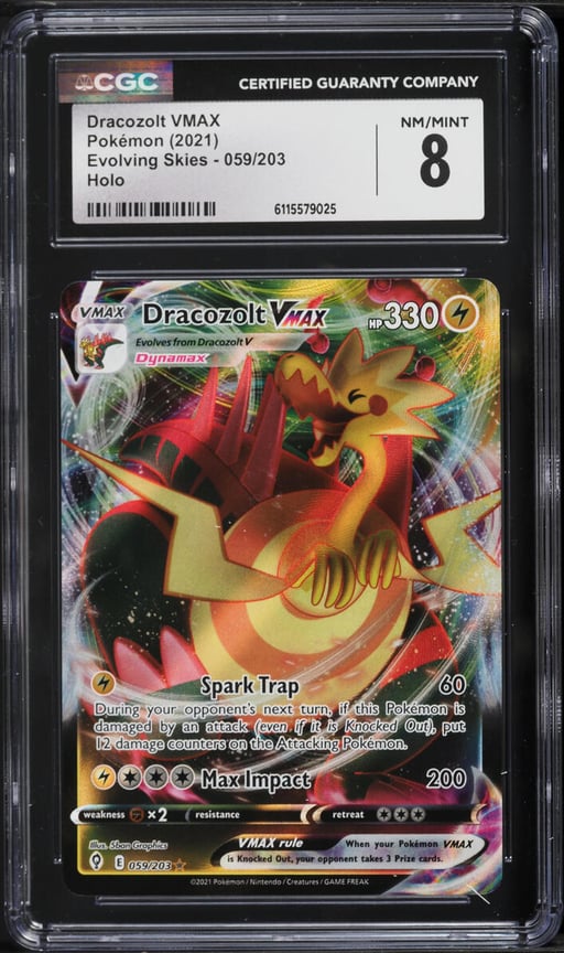 2021 Pokemon Sword & Shield Evolving Skies Dracozolt VMAX #59 CGC 8 NM-MT