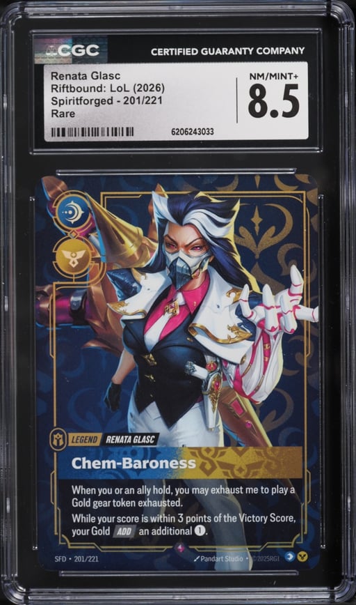 2026 Riftbound League Of Legends LoL Spiritforged Renata Glasc #201 CGC 8.5 NM-MT+