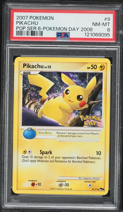 2007 Pokemon POP Series 6 Pokemon Day '08 Pikachu #9 PSA 8 NM-MT