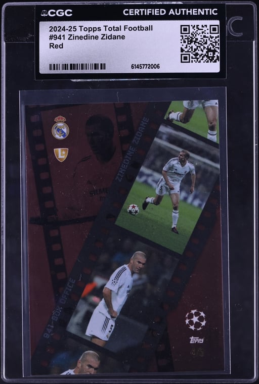 2024 Topps Total Football Red Zinedine Zidane /5 #941 CGC AUTH