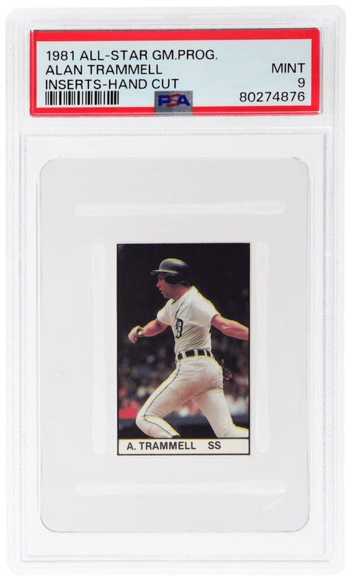 1981 All-Star Game Program Inserts Hand Cut Alan Trammell PSA 9