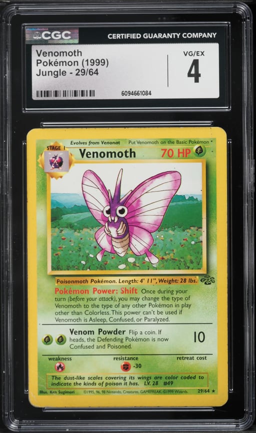 1999 Pokemon Jungle Venomoth #29 CGC 4 VGEX
