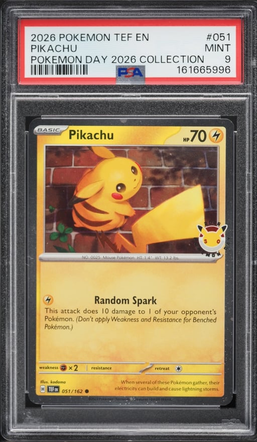 2026 Pokemon Scarlet & Violet Temporal Forces Day '26 Collection Holo Pikachu #51 PSA 9 MINT