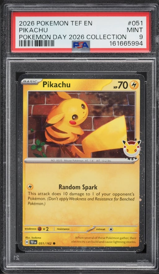 2026 Pokemon Scarlet & Violet Temporal Forces Day '26 Collection Holo Pikachu #51 PSA 9 MINT