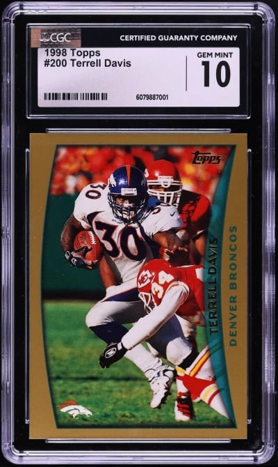 1998 Topps Football Terrell Davis #200 CGC 10 GEM MINT