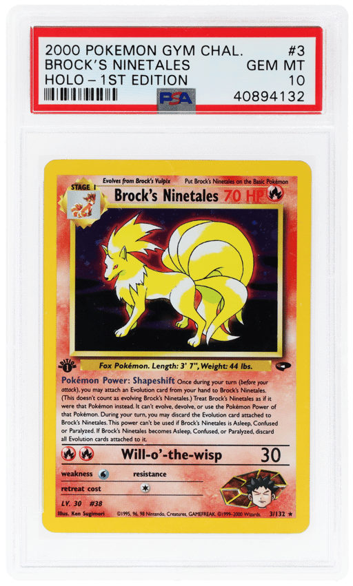 2000 Pokemon Gym Challenge 1st Edition Holo Brock's Ninetales #3 PSA 10