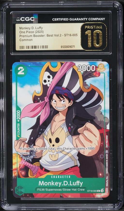 2025 One Piece Premium Booster: Best Vol.2 Monkey D. Luffy #ST16-005 CGC 10 PRISTINE