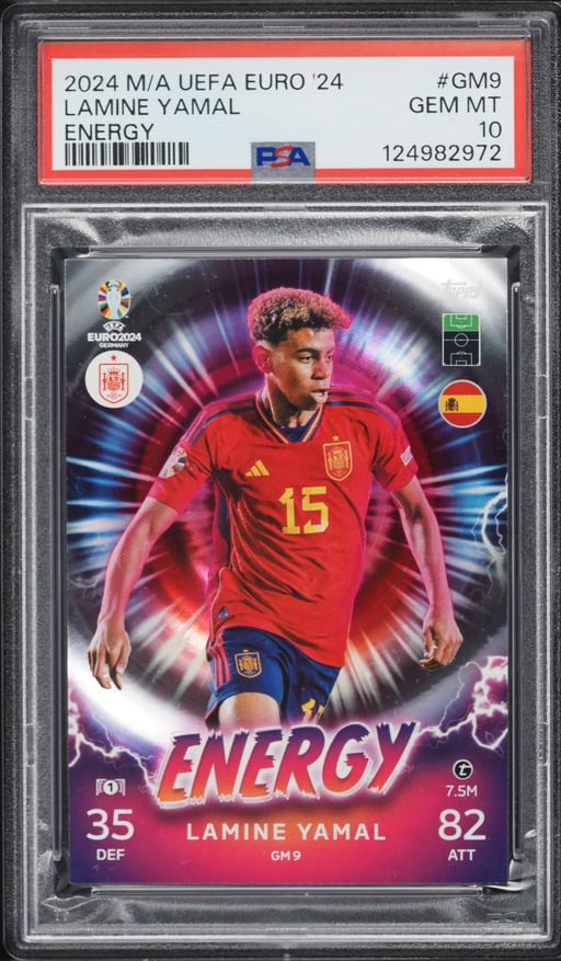 2024 Topps Match Attax UEFA Euro Energy Lamine Yamal #GM9 PSA 10 GEM MINT