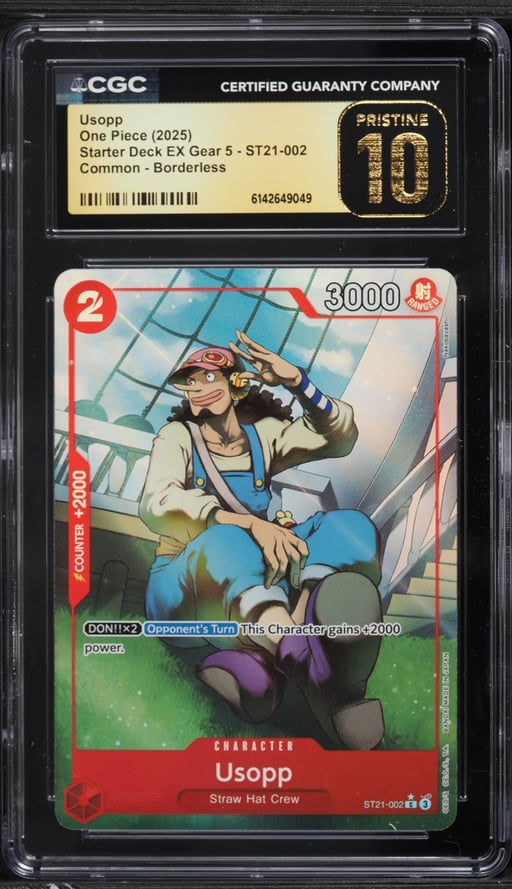 2025 One Piece Starter Deck EX Gear 5 Borderless Alt Art Usopp #ST21-002 CGC 10 PRISTINE