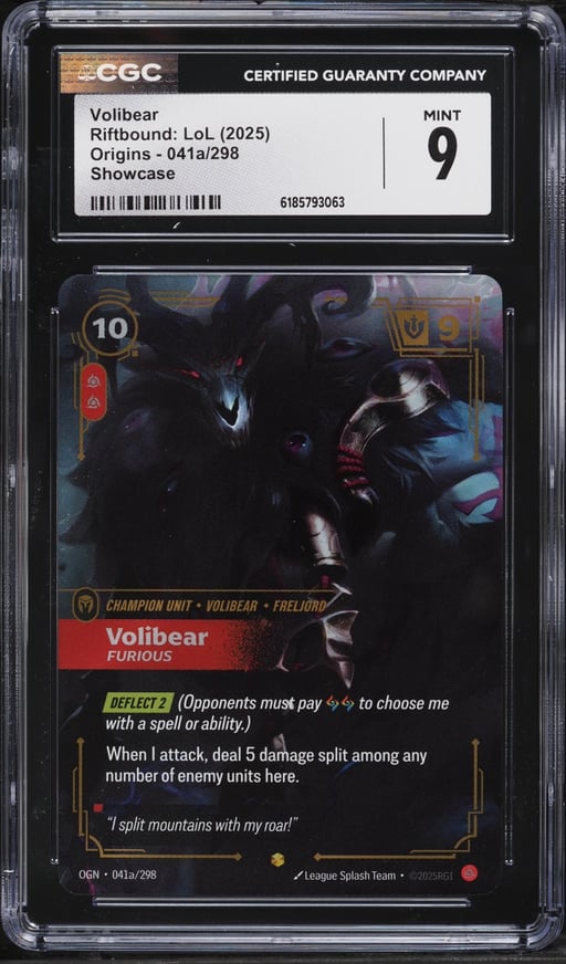 2025 Riftbound League Of Legends LoL Origins Showcase Volibear #41a CGC 9 MINT