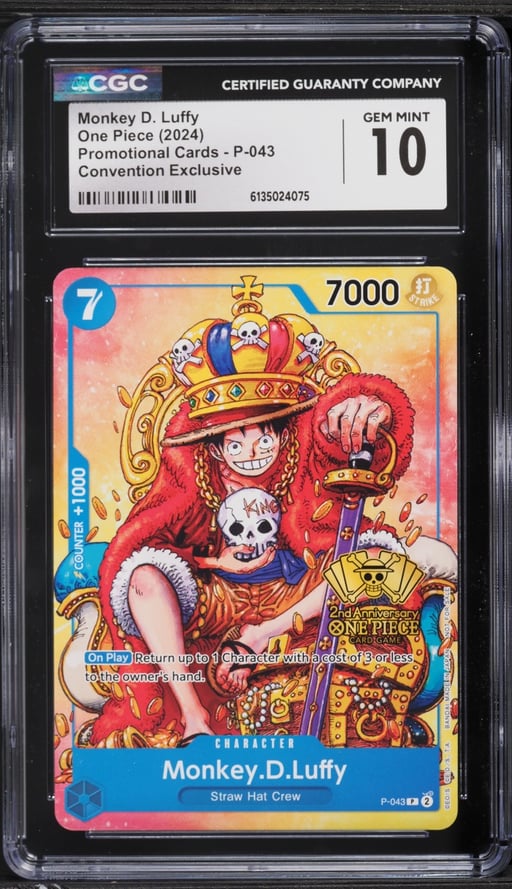 2024 One Piece Promo Convention Exclusive Monkey D. Luffy #P-043 CGC 10 GEM MINT