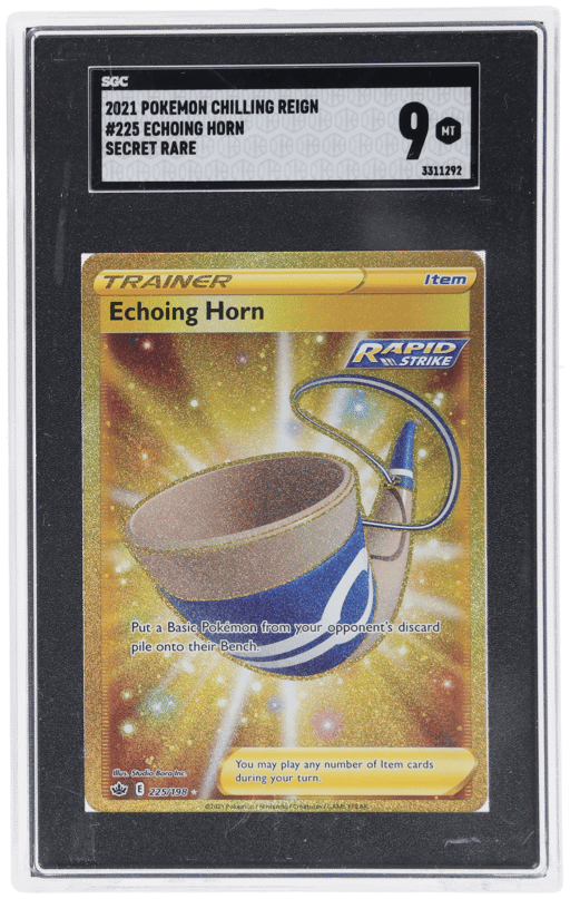 2021 Pokemon Sword and Shield Chilling Reign Secret Rare Echoing Horn #225 SGC 9