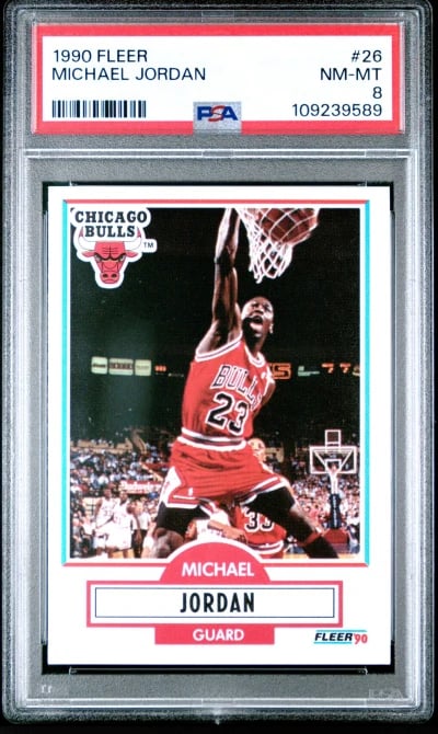 1990 FLEER #26 MICHAEL JORDAN PSA 8