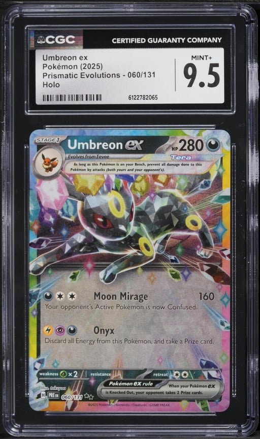 2025 Pokemon Scarlet & Violet Prismatic Evolutions Holo Umbreon EX #60 CGC 9.5 MINT+