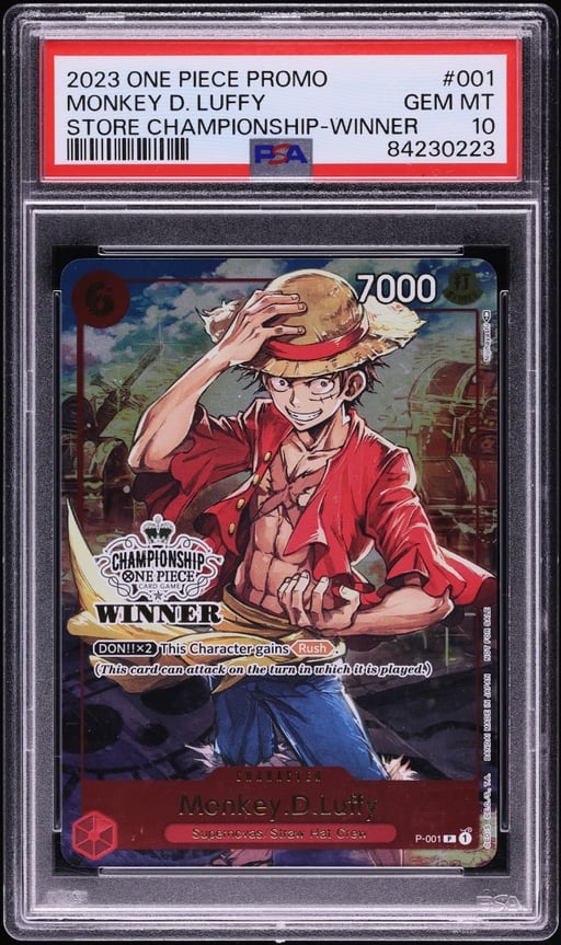 2023 One Piece Promo Store Championship Winner Monkey D. Luffy #P-001 PSA 10 GEM MINT