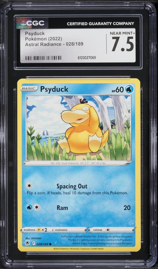 2022 Pokemon Astral Radiance Psyduck #028 CGC 7.5 NRMT+