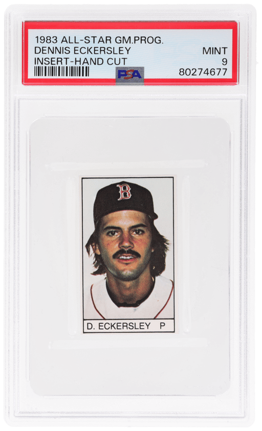 1983 All-Star Game Program Inserts Hand Cut Dennis Eckersley PSA 9