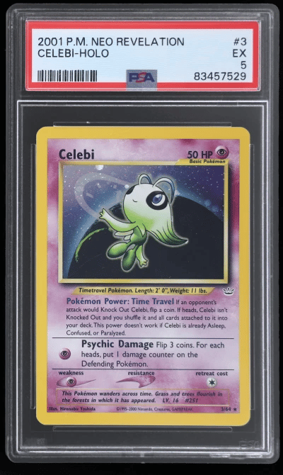2001 Pokemon Neo Revelation Holo Celebi #3 PSA 5