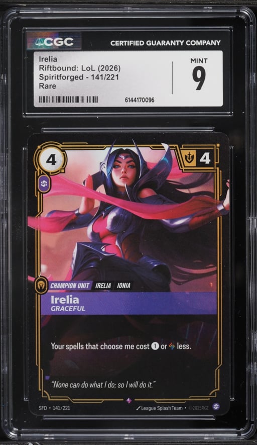 2026 Riftbound League Of Legends Spiritforged Irelia #141 CGC 9 MINT