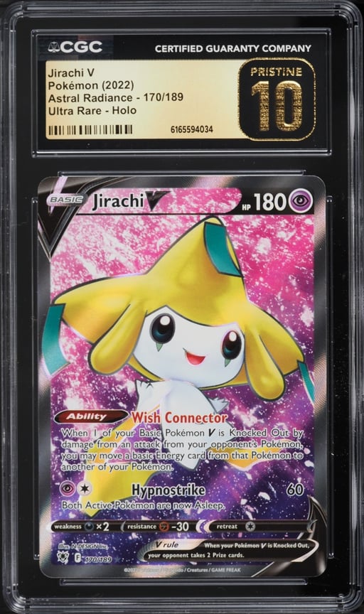 2022 Pokemon Sword & Shield Astral Radiance Full Art Jirachi V #170 CGC 10 PRISTINE