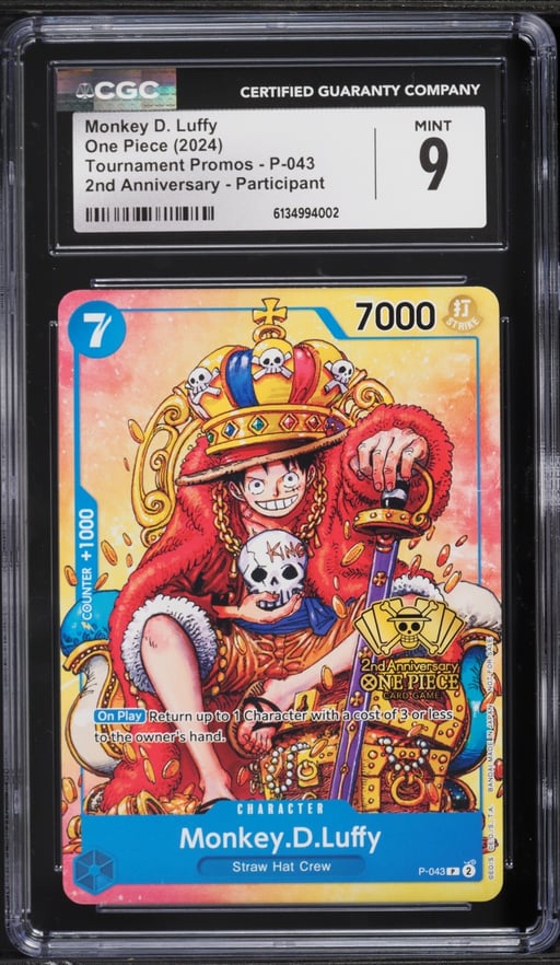 2024 One Piece Promo Tournament 2nd Anniversary Monkey D. Luffy #P-043 CGC 9 MINT