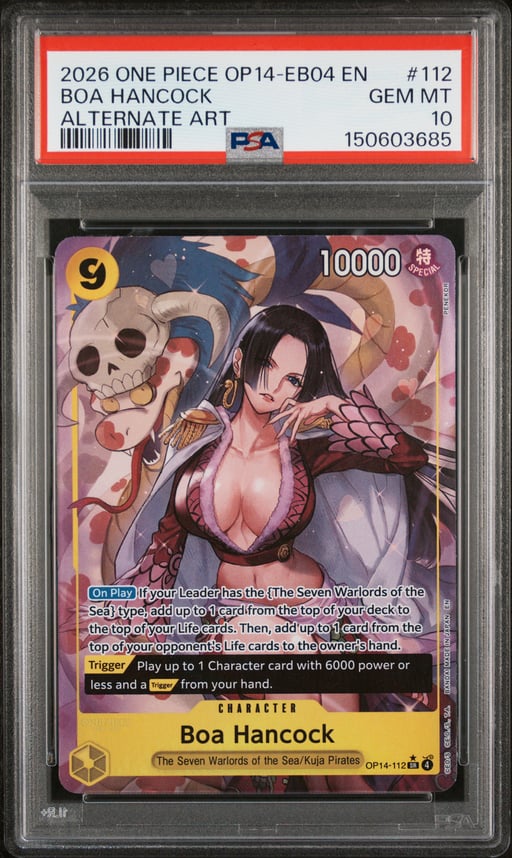 2026 ONE PIECE OP14-EB04-THE AZURE SEA'S SEVEN 112 BOA HANCOCK ALTERNATE ART PSA 10