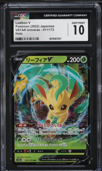 2022 Pokemon Japanese Sword & Shield VSTAR Universe Leafeon V #11 CGC 10 GEM